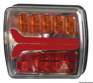 Fanale posteriore sinistro LED dinamico - 02.021.29 Osculati Verricelli e thruster