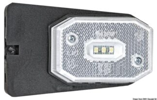 Fanale posizione LED anteriore luce bianca staffa - 02.021.42 Osculati Verricelli e thruster