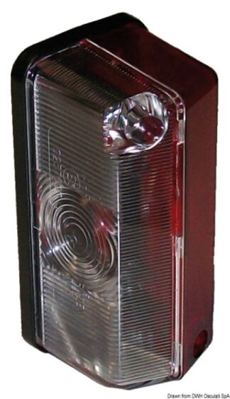 Fanale d'ingombro base piana bianco/rosso - 02.022.01 Osculati Verricelli e thruster