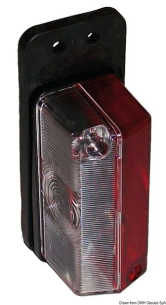Fanale d'ingombro base gomma bianco/rosso - 02.022.02 Osculati Verricelli e thruster