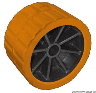 Rullo laterale arancio 75 mm Ø foro 15 mm - 02.029.04 Osculati Verricelli e thruster