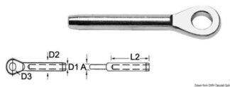 Terminale inox occhio Ø 2,5 mm - 05.190.25 Osculati Terminali e redance