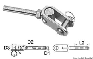 Termin. inox forc.snod. Ø 7mm - 05.193.07 Osculati
