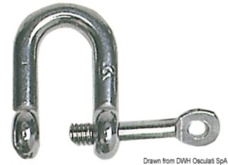 Grillo inox a U asse imperdibile 14 mm - 08.220.14 Osculati Grilli, moschettoni