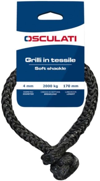 Grilli in tessile alta tenacità grigi 3 mm (set 2pz) - 08.300.03 Osculati Grilli, moschettoni
