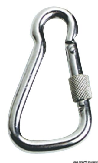 Moschettone inox grande con ghiera 23 mm - 09.179.12 Osculati Grilli, moschettoni