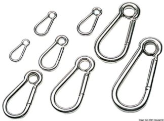 Moschettone inox occhio mm 13 - 09.186.16 Osculati Grilli, moschettoni