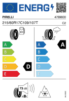 Pneumatici Furgone o Autocarro Invernali PIRELLI CARRIER 215/60 R17 109/107T - immagine 2