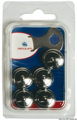 Blister 5 bottoni femmina Loxx 15 mm - 10.440.50 Osculati Occhioli, bottoni, coltelli