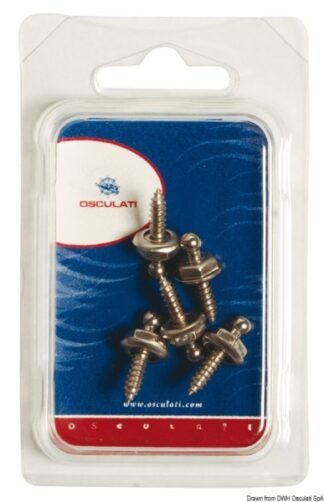Blister 5 bottoni maschi Loxx vite autofilettante - 10.441.50 Osculati Occhioli, bottoni, coltelli