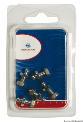 Bottone maschio Loxx Inox vite + dado - 10.442.51 Osculati Occhioli, bottoni, coltelli