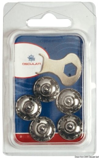 Blister 5 maschi Loxx a ghiera inox - 10.444.51 Osculati Occhioli, bottoni, coltelli