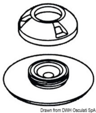 Bottone tessuto Perfix bianco - 10.448.01 Osculati Occhioli, bottoni, coltelli