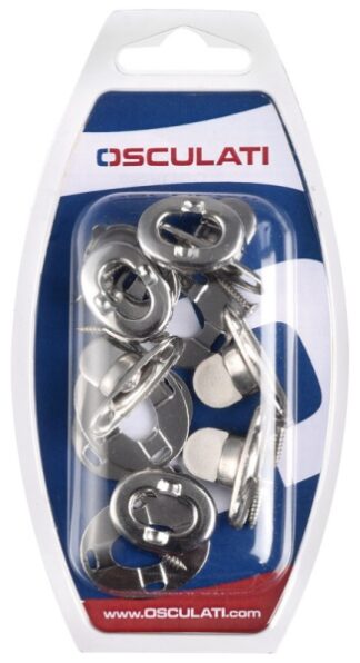 Serie 4 bottoni inox per capote - 10.455.02 Osculati Occhioli, bottoni, coltelli