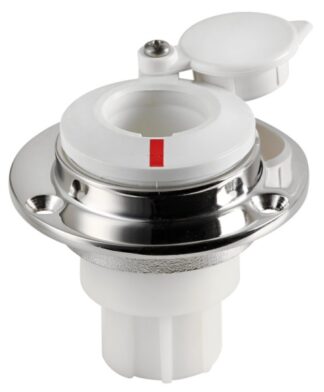 Basetta dritta incasso inox cappuccio b.co x aste - 11.000.05 Osculati Luci via, fanali