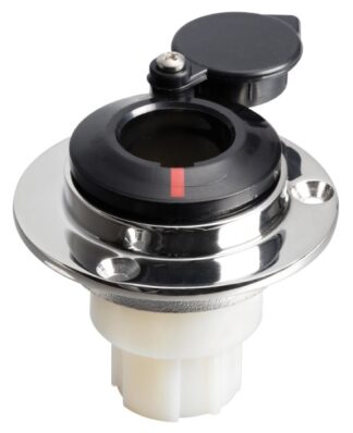 Basetta dritta a incasso inox cappuccio nero - 11.000.06 Osculati Luci via, fanali