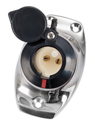 Basetta angolata a incasso inox cappuccio nero - 11.000.08 Osculati Luci via, fanali