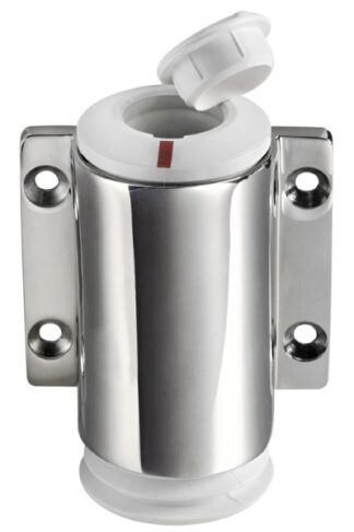 Basetta a parete inox cappuccio bianco 2 contatti - 11.000.13 Osculati Luci via, fanali