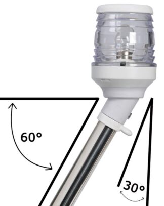 Asta 360° led 100 cm fanale bianco in asse - 11.140.36 Osculati Luci via, fanali