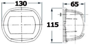 Fanale Maxi 20 prua bianco/nero 24 V - 11.411.23 Osculati Luci via, fanali