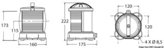 Kit con staffa a parete x 11.418.XX - 11.418.10 Osculati Luci via, fanali