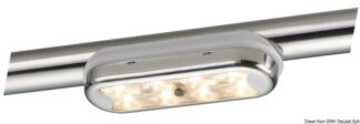 Plafoniera Bimini inox compatta a 8 LED fondo curvo, con interruttore - 13.525.04 Osculati Fari, plafoniere
