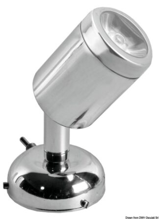 Applique snodata inox 1 x 3 W HD - 13.904.01 Osculati Fari, plafoniere