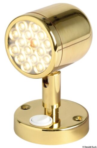 Faretto snodato con interruttore ottone lucido - 13.947.11 Osculati Fari, plafoniere