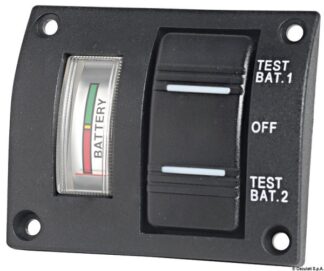 Pannellino tester per 2 batterie IP56 - 14.100.04 Osculati Materiale elettrico
