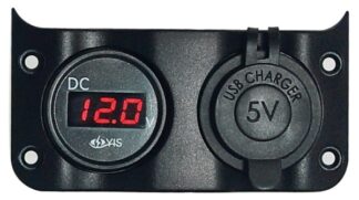 Voltometro 3/30 V + presa USB doppia - 14.104.09 Osculati Materiale elettrico