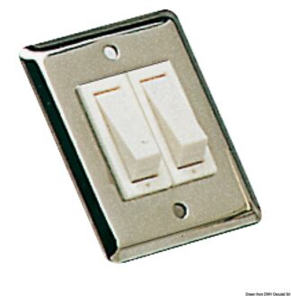 Interruttore basculante inox doppio - 14.102.15 Osculati Materiale elettrico