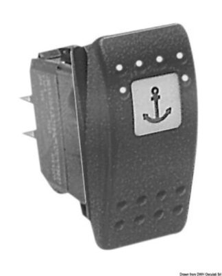Interruttore ON-OFF-ON LED rosso - 14.192.64 Osculati Materiale elettrico