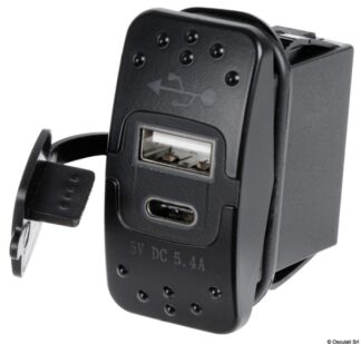 Presa femmina USB-A più USB-C - 14.195.62 Osculati Materiale elettrico