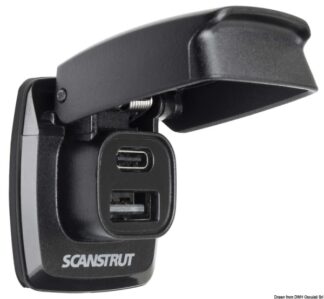 Presa USB-A e USB-C stagne SCANSTRUT Flip Pro - 14.195.80 Osculati Materiale elettrico