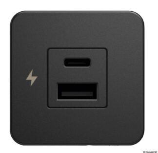 Presa USB doppia A+C SCANSTRUT TILE nera - 14.195.91 Osculati Materiale elettrico