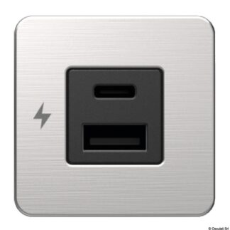 Presa USB doppia A+C SCANSTRUT TILE inox - 14.195.92 Osculati Materiale elettrico