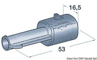Connettore stagno maschio 1 polo - 14.235.20 Osculati Materiale elettrico