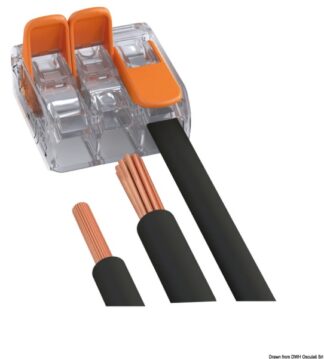 Connettore di giunzione WAGO 3 conduttori 6 mm² - 14.286.36 Osculati Materiale elettrico