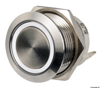 Interruttore FLAT inox ON Momentaneo - OFF 12/24 V bianco - 14.315.05 Osculati Materiale elettrico