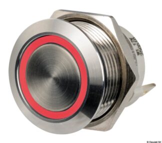 Interruttore FLAT inox ON Momentaneo - OFF 12/24 V rosso - 14.315.06 Osculati Materiale elettrico