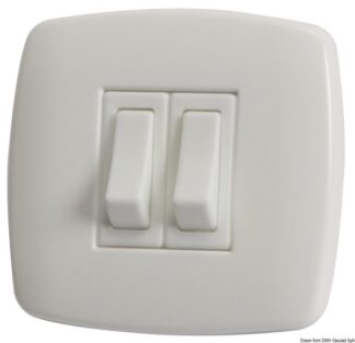 Interruttore Contemporary 2 p. bianco - 14.484.02 Osculati Materiale elettrico