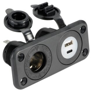 Presa accendisigari + USB-A + USB-C nera - 14.516.06 Osculati Materiale elettrico