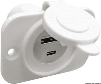 Presa incasso doppia USB Type-A + Type-C bianca - 14.516.15 Osculati Materiale elettrico