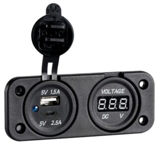 Voltmetro digitale e presa USB doppia A+C - 14.517.52 Osculati Materiale elettrico