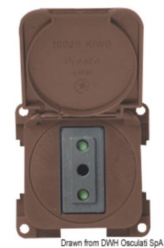 Presa bipolare marrone - 14.663.01 Osculati Materiale elettrico
