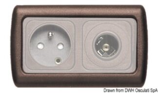 Cornice doppia marrone - 14.665.03 Osculati Materiale elettrico