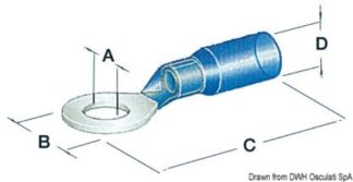 Occhioli stagni foro 4,3 mm blu - 14.800.01 Osculati