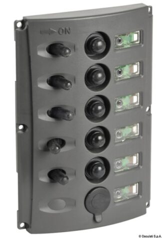 Pannello elettrico fusibili automatici doppio LED - 14.850.05 Osculati Materiale elettrico