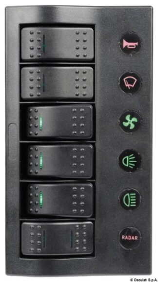 Pannello elettrico PCP Compact 6 interruttori - 14.860.06 Osculati Materiale elettrico