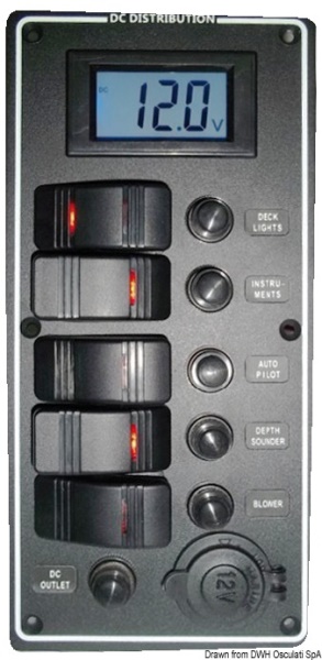 Pannello elettrico PCAL voltmetro digitale 9/32 V - 14.863.05 Osculati Materiale elettrico